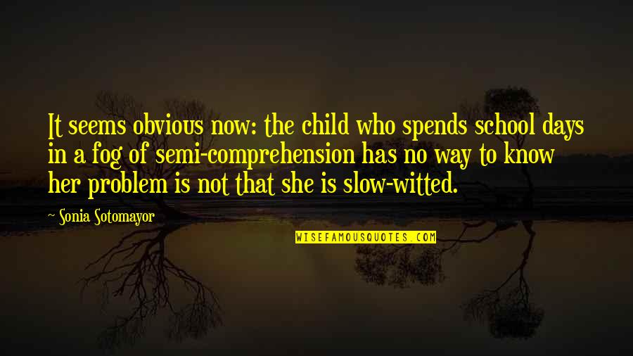 Lazerin Quotes By Sonia Sotomayor: It seems obvious now: the child who spends