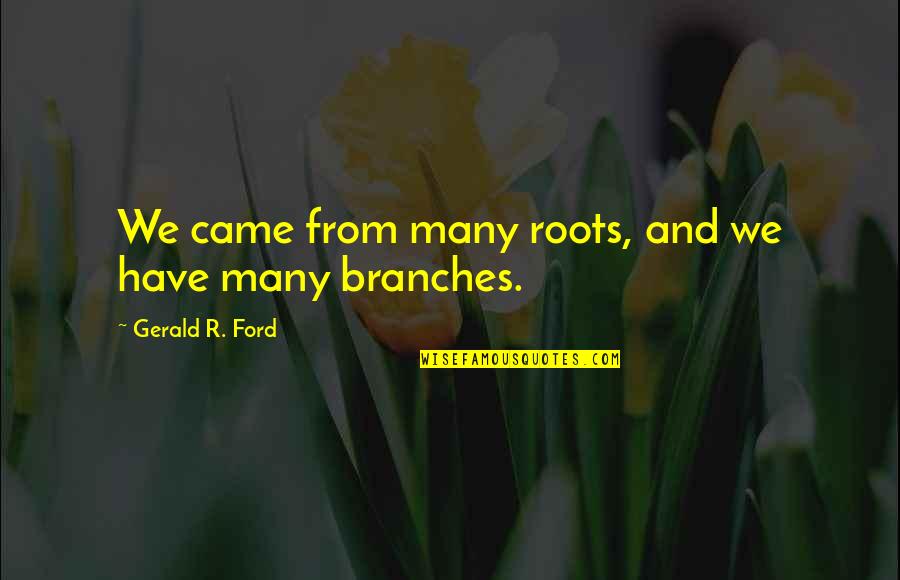 Ldr Quotes By Gerald R. Ford: We came from many roots, and we have