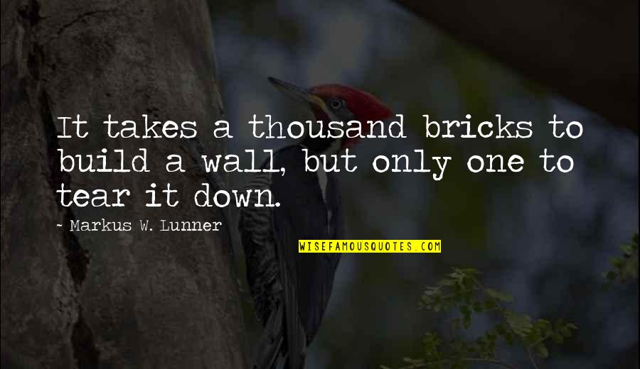 Leadership And Teamwork Quotes By Markus W. Lunner: It takes a thousand bricks to build a