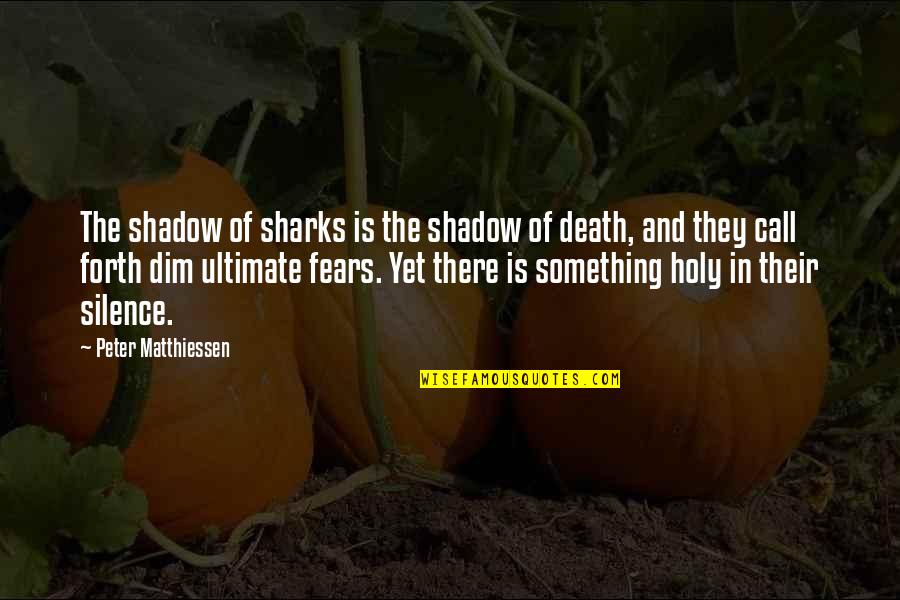 Learning Assessment Quotes By Peter Matthiessen: The shadow of sharks is the shadow of