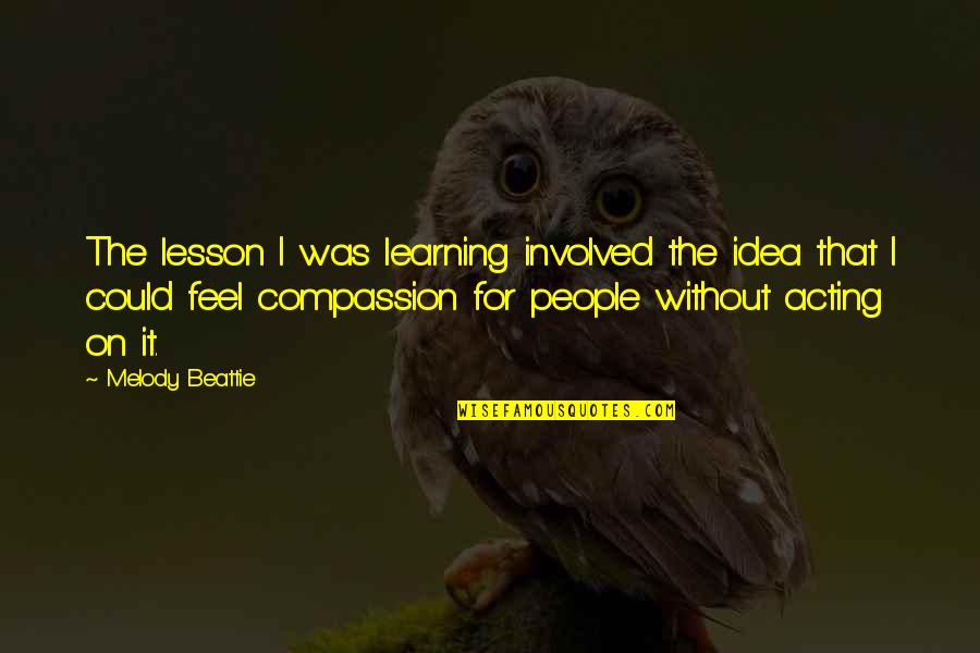 Learning The Lesson Quotes By Melody Beattie: The lesson I was learning involved the idea