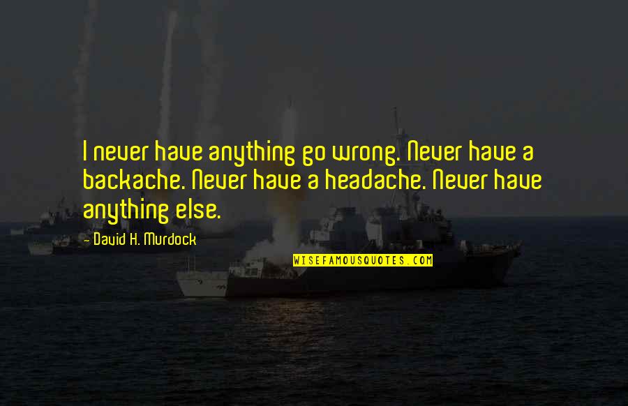 Leeuwen Ice Quotes By David H. Murdock: I never have anything go wrong. Never have