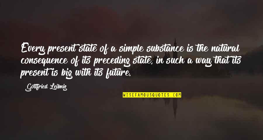 Leibniz's Quotes By Gottfried Leibniz: Every present state of a simple substance is