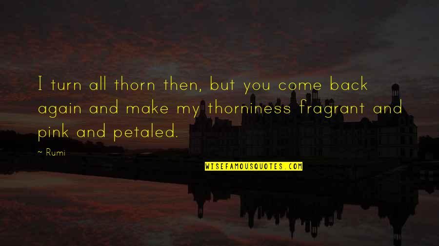 Leilani Quotes By Rumi: I turn all thorn then, but you come