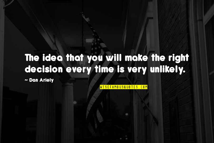 Lekkos Quotes By Dan Ariely: The idea that you will make the right