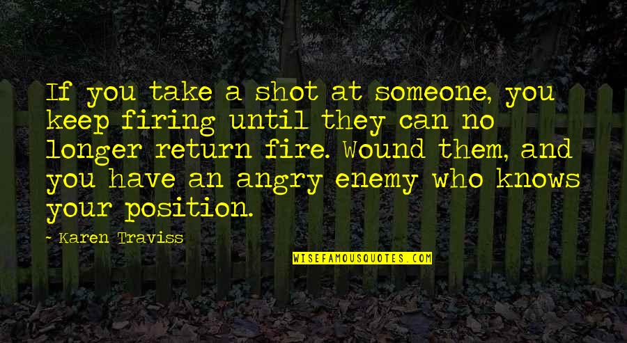 Lelkek Temetoje Quotes By Karen Traviss: If you take a shot at someone, you