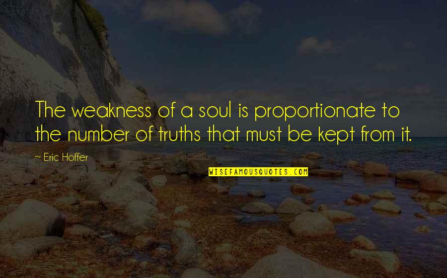 Lemoyenformat Quotes By Eric Hoffer: The weakness of a soul is proportionate to