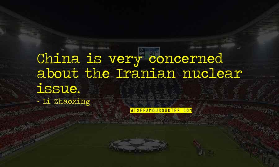 Lenten Recollection Quotes By Li Zhaoxing: China is very concerned about the Iranian nuclear