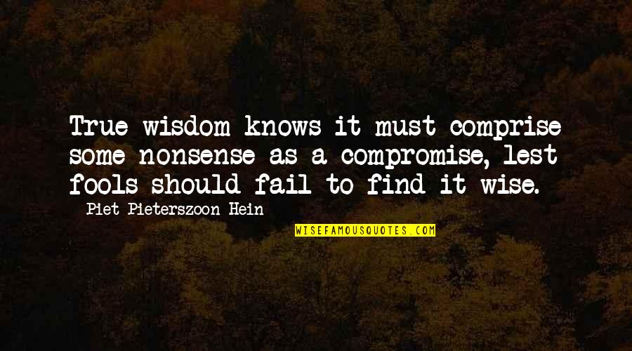 Lest Best Quotes By Piet Pieterszoon Hein: True wisdom knows it must comprise some nonsense