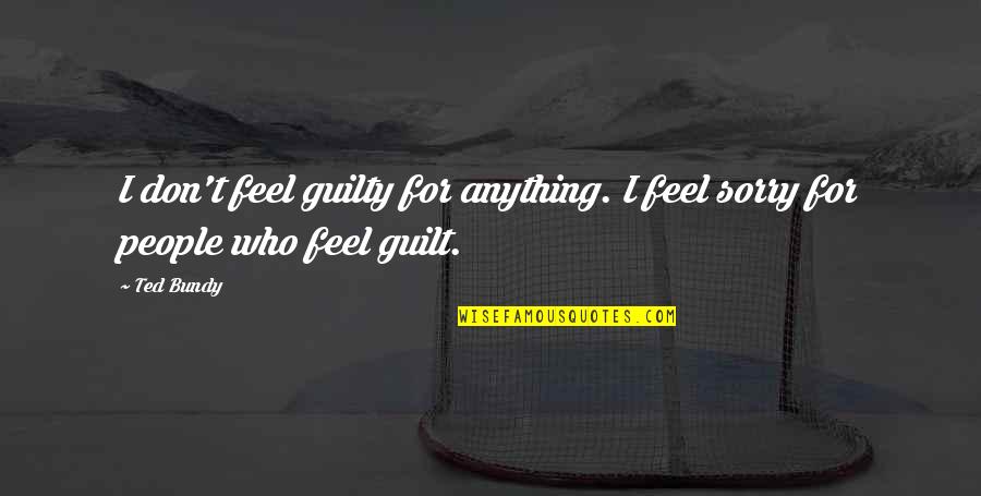 Let's Talk About Love Quotes By Ted Bundy: I don't feel guilty for anything. I feel