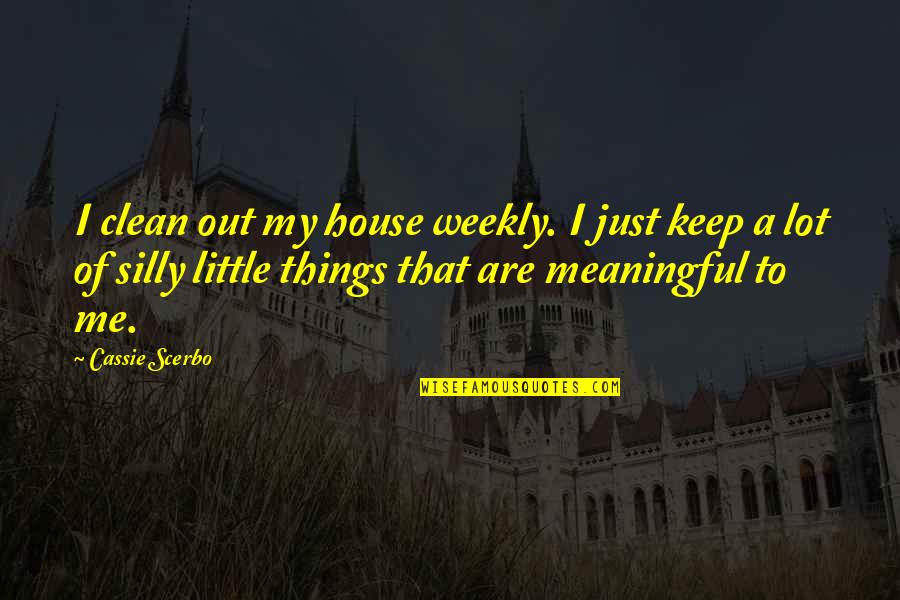 Levantadoras Quotes By Cassie Scerbo: I clean out my house weekly. I just