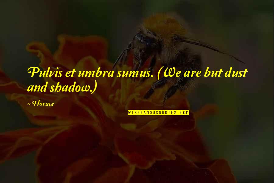 Life And Death Quotes By Horace: Pulvis et umbra sumus. (We are but dust