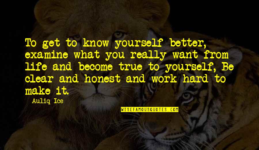 Life And Hard Work Quotes By Auliq Ice: To get to know yourself better, examine what