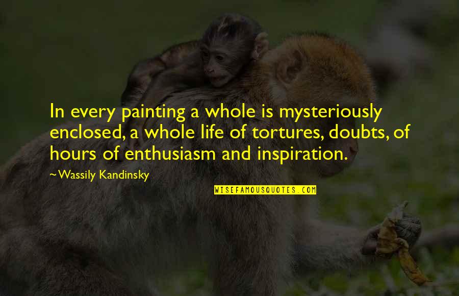 Life And Painting Quotes By Wassily Kandinsky: In every painting a whole is mysteriously enclosed,