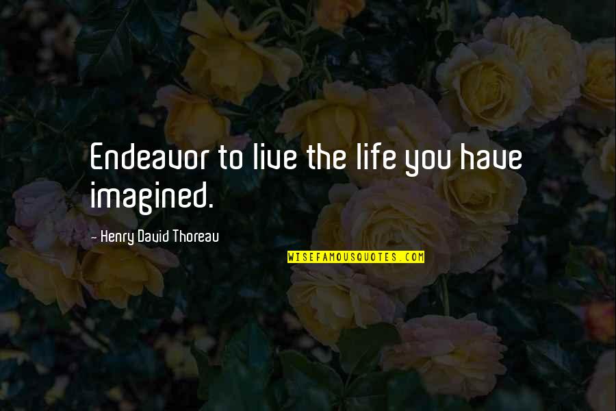 Life Endeavor Quotes By Henry David Thoreau: Endeavor to live the life you have imagined.