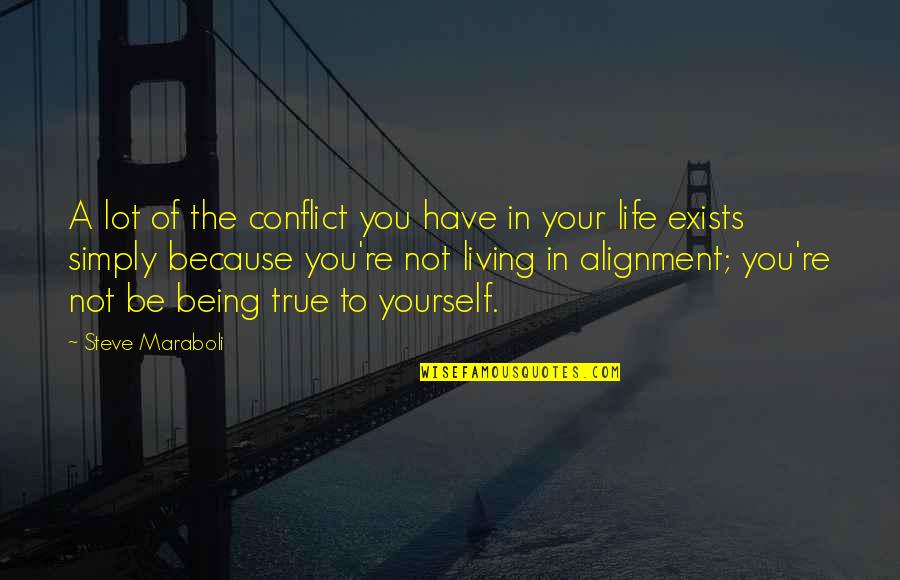 Life Exists Quotes By Steve Maraboli: A lot of the conflict you have in