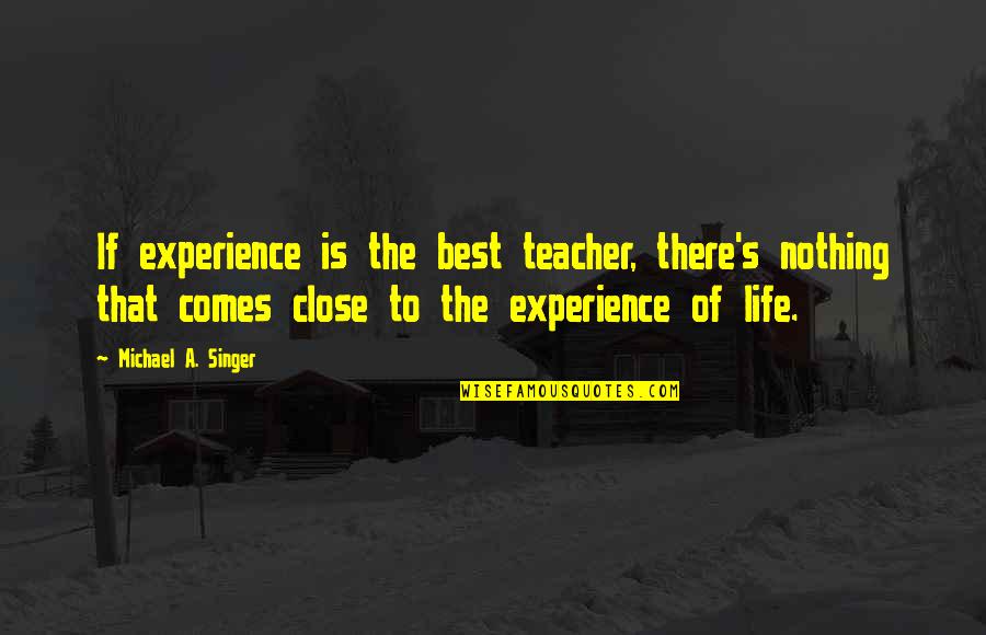 Life Experience Experience Quotes By Michael A. Singer: If experience is the best teacher, there's nothing