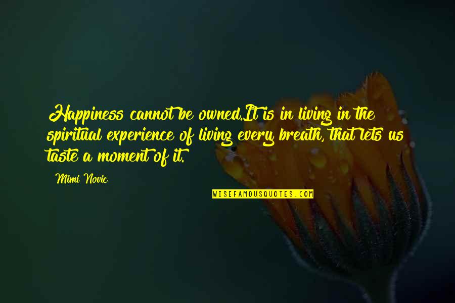 Life Experience Experience Quotes By Mimi Novic: Happiness cannot be owned.It is in living in