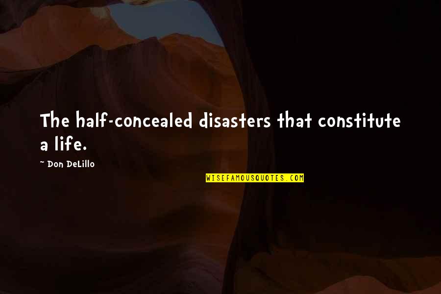 Life Half Quotes By Don DeLillo: The half-concealed disasters that constitute a life.