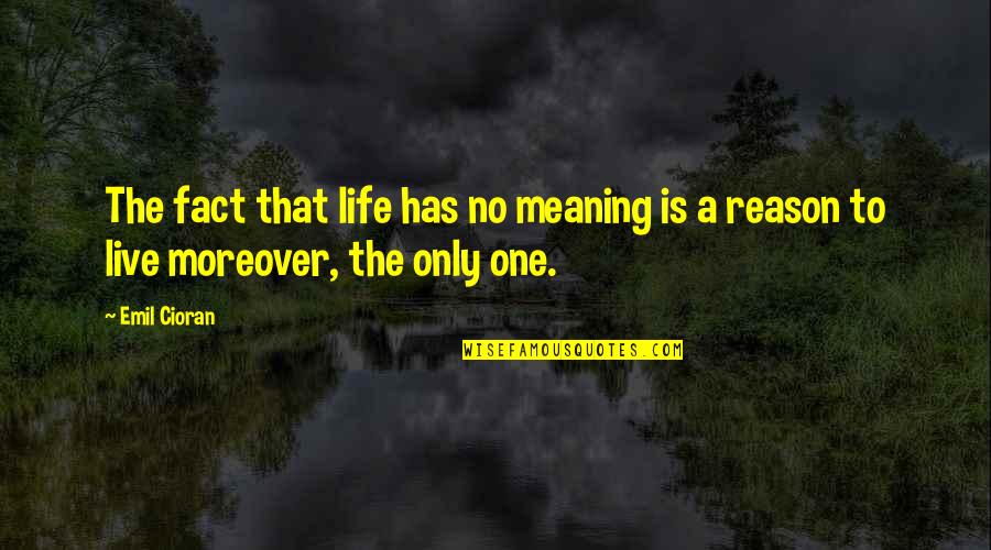 Life Has No Meaning Quotes By Emil Cioran: The fact that life has no meaning is