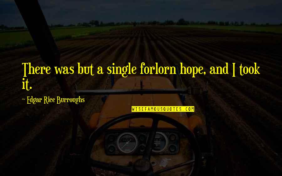 Life Is An Open Road Quotes By Edgar Rice Burroughs: There was but a single forlorn hope, and