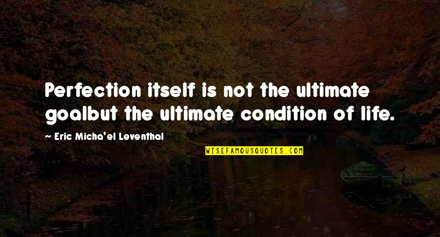 Life Is Reality Quotes By Eric Micha'el Leventhal: Perfection itself is not the ultimate goalbut the