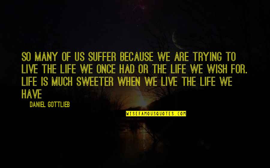 Life Is When Quotes By Daniel Gottlieb: So many of us suffer because we are