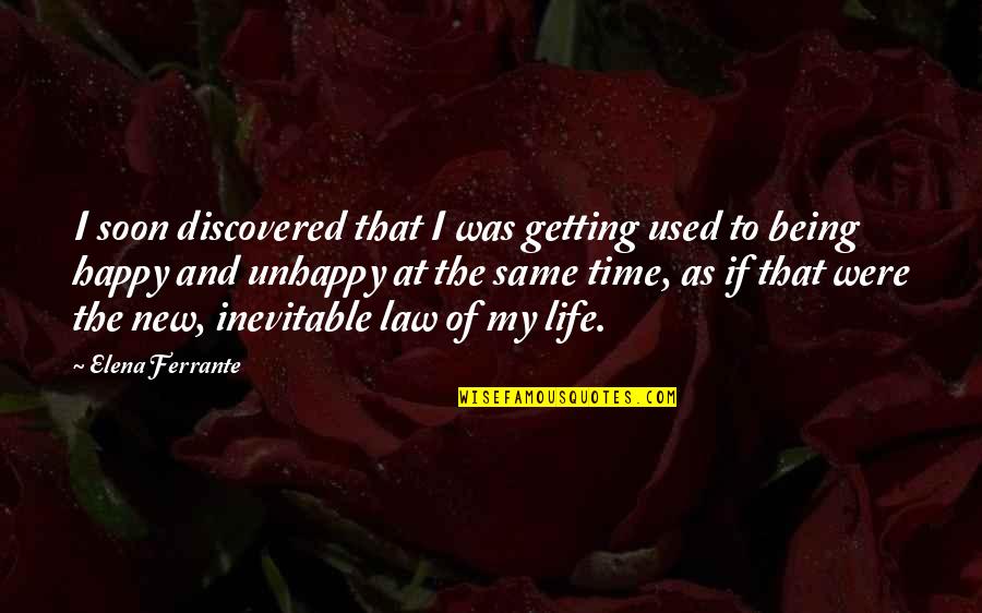 Life Law Quotes By Elena Ferrante: I soon discovered that I was getting used