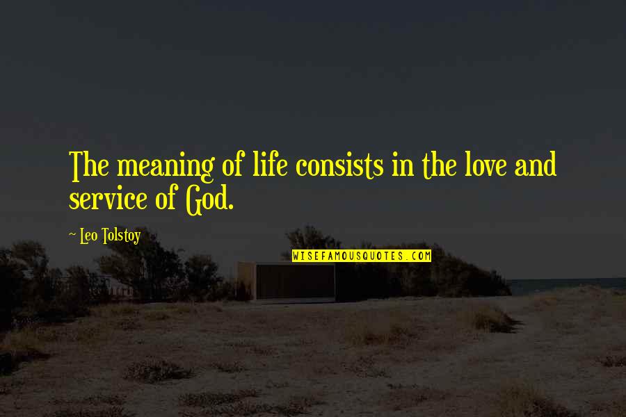 Life Love And God Quotes By Leo Tolstoy: The meaning of life consists in the love