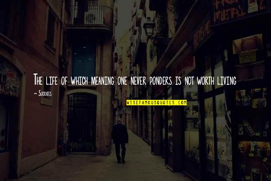 Life Not Worth Living Quotes By Socrates: The life of which meaning one never ponders