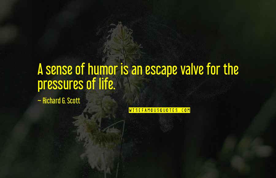 Life Pressure Quotes By Richard G. Scott: A sense of humor is an escape valve