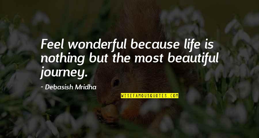 Life Quotes Inspirational Quotes By Debasish Mridha: Feel wonderful because life is nothing but the