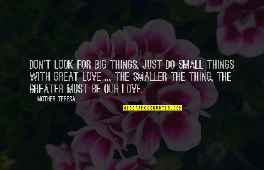 Life Small Quotes By Mother Teresa: Don't look for big things, just do small