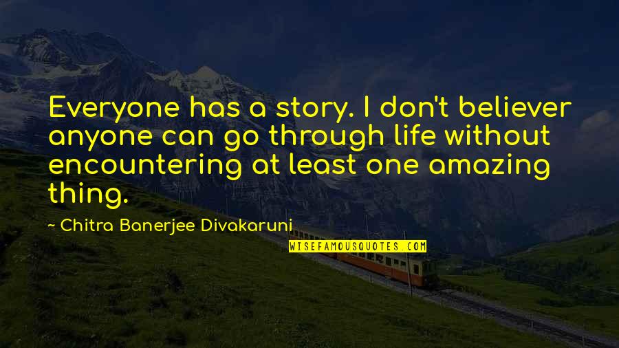 Life Without Story Quotes By Chitra Banerjee Divakaruni: Everyone has a story. I don't believer anyone