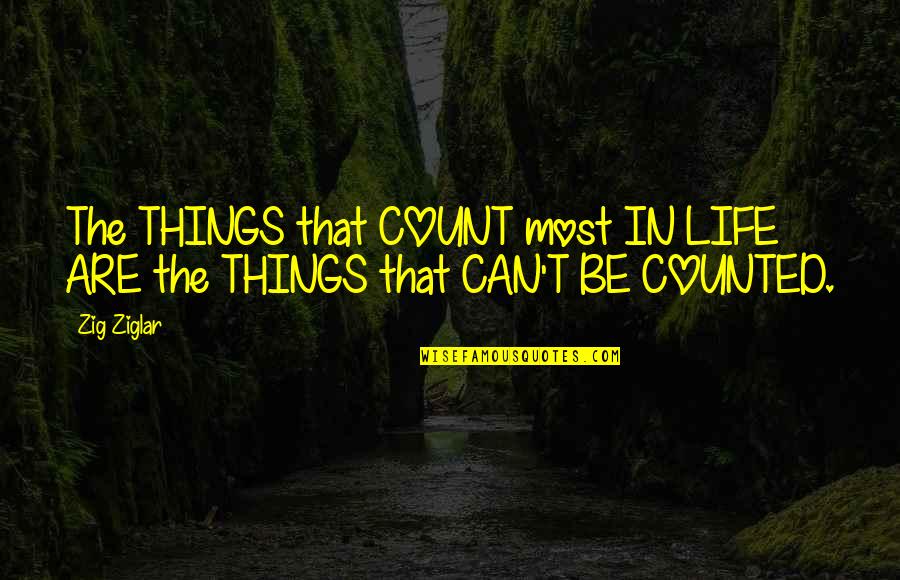 Life Zig Ziglar Quotes By Zig Ziglar: The THINGS that COUNT most IN LIFE ARE