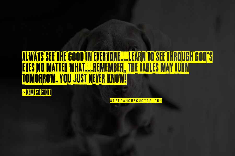 Life's Inspirational Quotes By Kemi Sogunle: Always see the good in everyone...learn to see