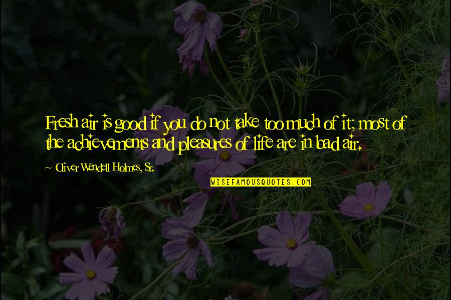 Life's Too Good Quotes By Oliver Wendell Holmes, Sr.: Fresh air is good if you do not