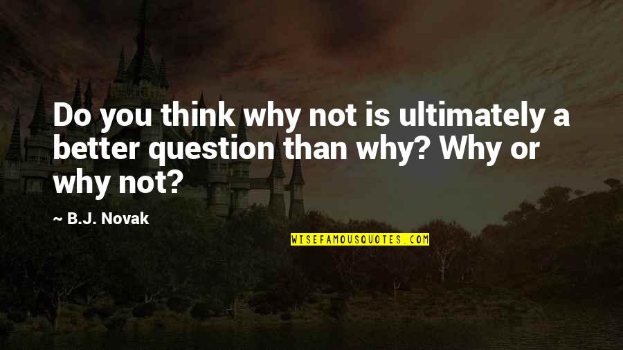 Lifted Spirits Quotes By B.J. Novak: Do you think why not is ultimately a