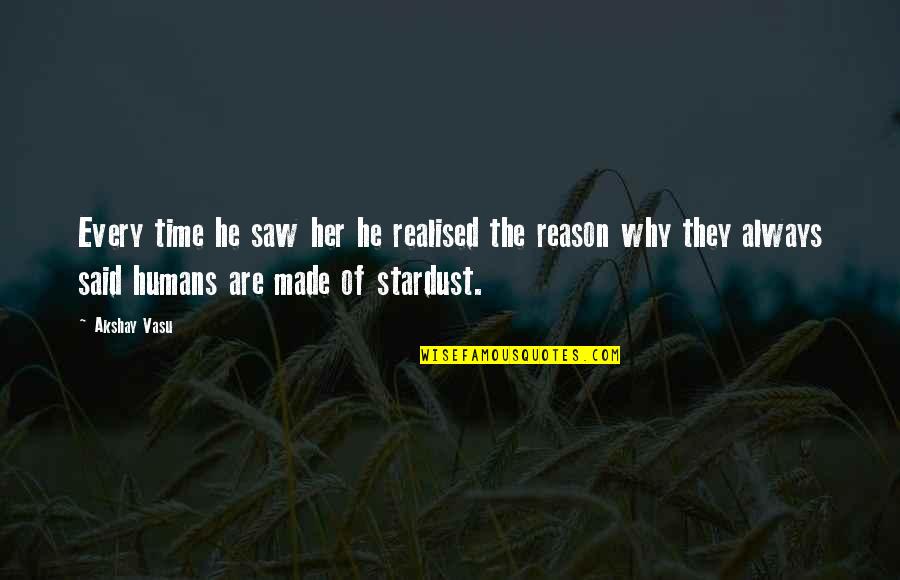 Lil St Crow Quotes By Akshay Vasu: Every time he saw her he realised the