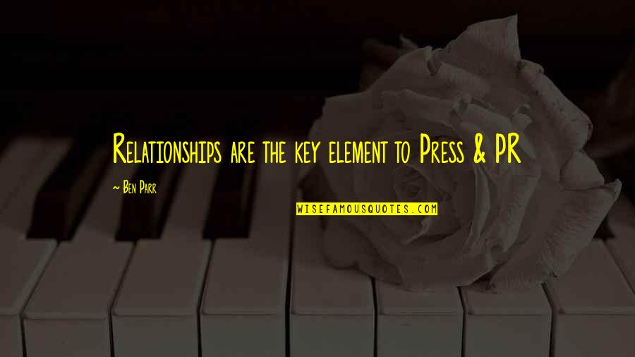 Liliani Muti Quotes By Ben Parr: Relationships are the key element to Press &