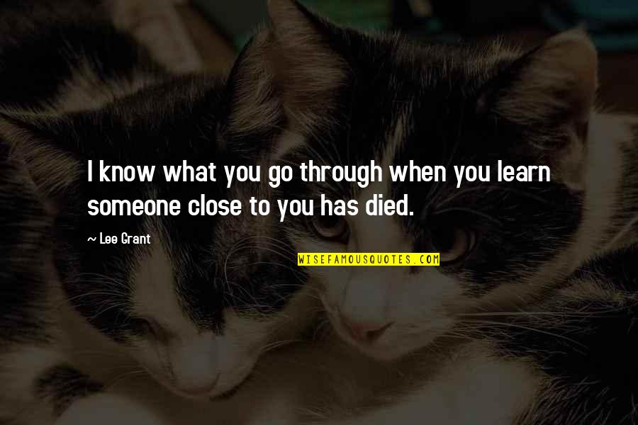 Lindano Droga Quotes By Lee Grant: I know what you go through when you