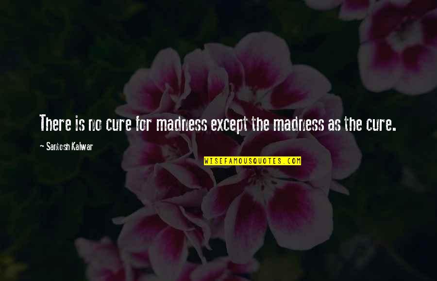 Liner Quotes By Santosh Kalwar: There is no cure for madness except the