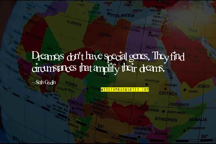 Literally Our Relationship Quotes By Seth Godin: Dreamers don't have special genes. They find circumstances