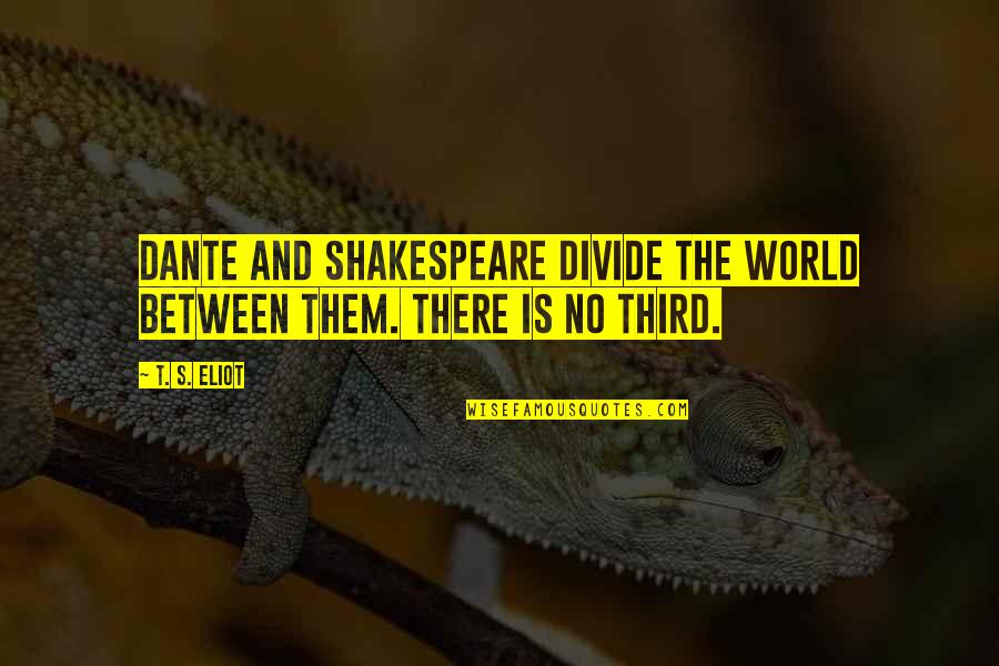 Literary Quotes Quotes By T. S. Eliot: Dante and Shakespeare divide the world between them.