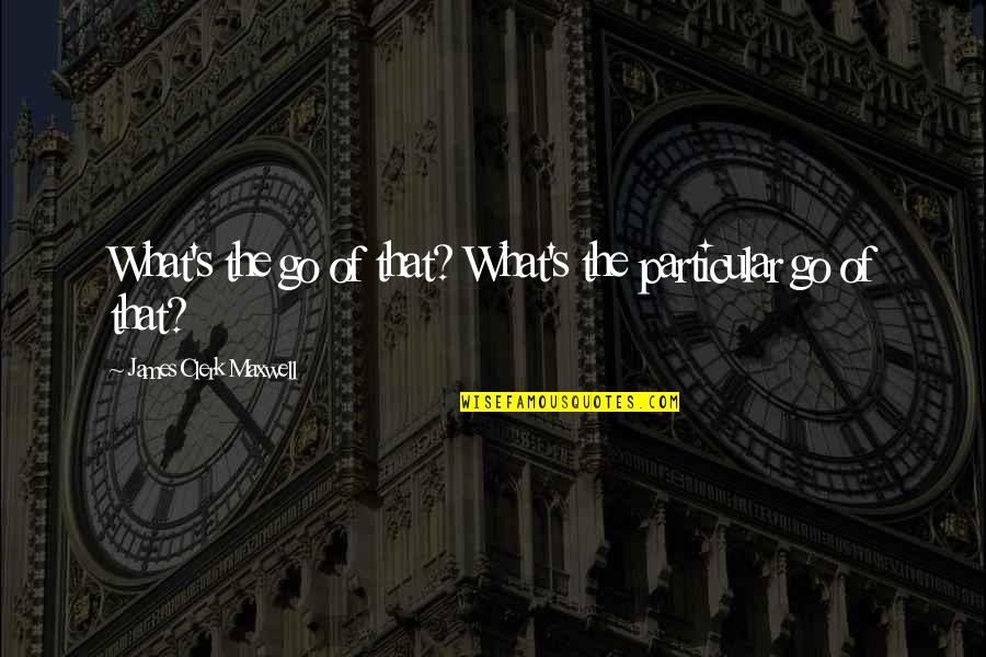 Litt Raire Synonyme Quotes By James Clerk Maxwell: What's the go of that? What's the particular