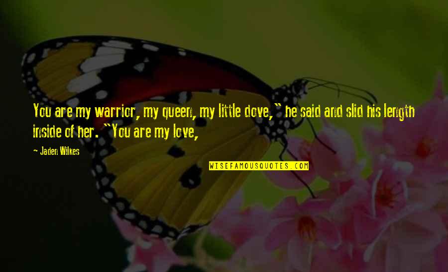 Little Dove Quotes By Jaden Wilkes: You are my warrior, my queen, my little
