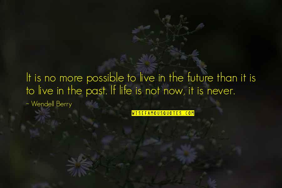 Live Now Quotes By Wendell Berry: It is no more possible to live in