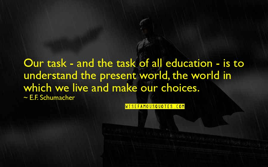 Live Present Quotes By E.F. Schumacher: Our task - and the task of all