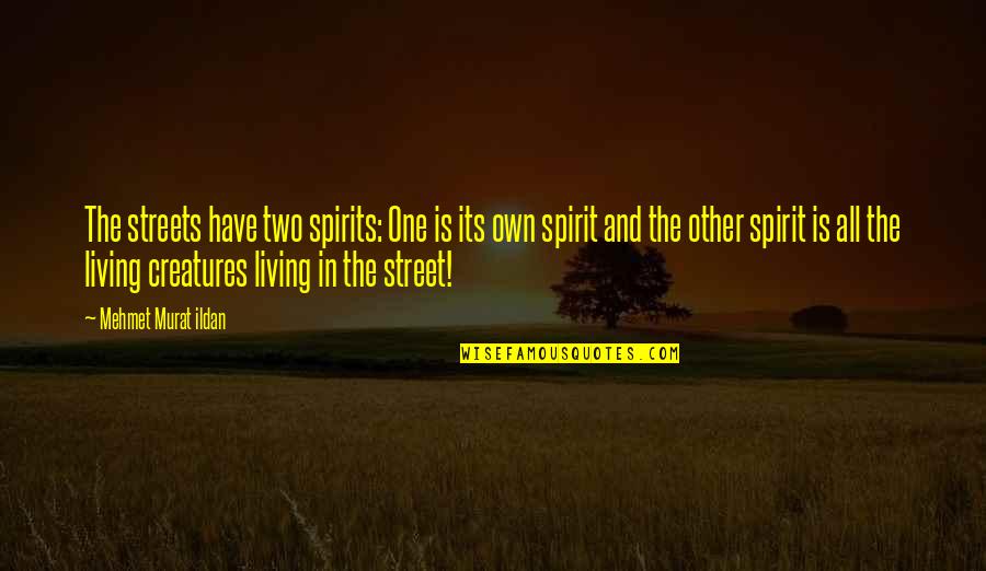 Living Creatures Quotes By Mehmet Murat Ildan: The streets have two spirits: One is its