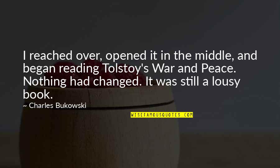 Lizion Quotes By Charles Bukowski: I reached over, opened it in the middle,